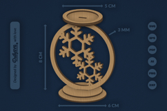 Snowflake Candle Holder SVG Product Image 3