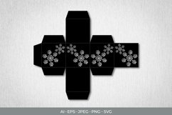 Snowflakes Cuttable Cube Favor Box Product Image 1