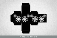 Snowflakes Cuttable Cube Favor Box Product Image 1