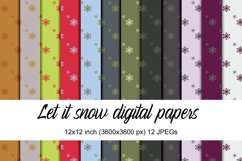 digital papers with snowflake pattern