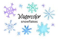 WATERCOLOR CLIPART snowflakes snow flake winter ice frozen Product Image 1