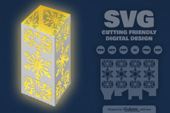 Snowflakes Paper Lantern SVG Product Image 1