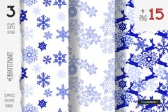 Snowflakes pattern bundle Christmas and winter mood Product Image 2