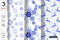Snowflakes pattern bundle Christmas and winter mood Product Image 3