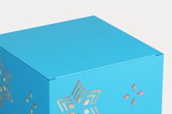 Snowflakes Patterned Cuttable Cube Favor Box with Holes SVG