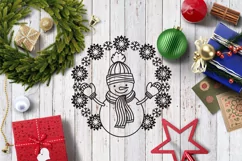 Snowman SVG Design with Mittens, Scarf and Hat for T-shirts, Mugs, Pillows, Christmas Home Decor. This Winter Design is Compatible with Cricut and Silhouette