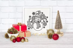 Snowman SVG Design with Mittens, Scarf and Hat for T-shirts, Mugs, Pillows, Christmas Home Decor. This Winter Design is Compatible with Cricut and Silhouette Cutting Machines