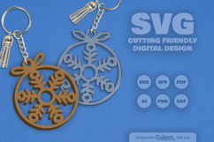 Snowflakes Round Bauble Product Image 2