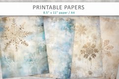 Vintage Snowflakes Junk Journal, digital paper Product Image 1