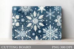 Snowflakes Cutting Board. Winter Cutting Board Sublimation Product Image 1