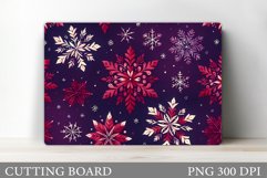 Snowflakes Cutting Board. Christmas Cutting Board Design Product Image 1
