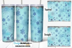 20 oz Tumbler Sublimation Wrap PNG Snowflakes Galore Tumbler Product Image 1