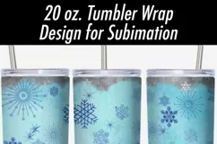 20 oz Tumbler Sublimation Wrap PNG Snowflakes Galore Tumbler Product Image 2