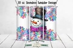 Colorful Snowflake Snowman 20 oz Seamless Tumbler Design Product Image 1