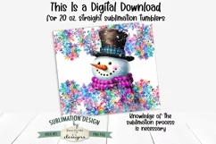 Colorful Snowflake Snowman 20 oz Seamless Tumbler Design Product Image 3