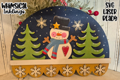 Snowflake Snowman Sign Laser SVG Product Image 2