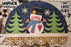 Snowflake Snowman Sign Laser SVG Product Image 1