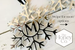 Snowflake Monogram Laser Cut Files SVG PNG DXF Product Image 1