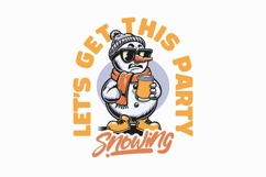 Let&#039;s Get This Party Snowing Christmas T-shirt Design Product Image 1