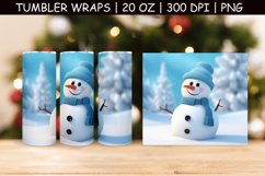 Cute Snowman Tumbler Sublimation | 3d Tumbler Wrap Product Image 1