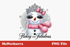 Flakey and Fabulous Snowman Sublimation PNG | Glam Clipart Product Image 1