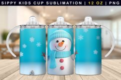 Cute Snowman Sippy Cup Sublimation Wrap 12 Oz Product Image 1