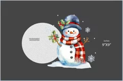 Cute snowmen png| Watercolor snowmen| Christmas clipart png Product Image 2