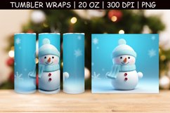 Cute Snowman Tumbler Sublimation | 3d Tumbler Wrap Product Image 1