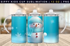 Cute Snowman Sippy Cup Sublimation Wrap 12 Oz Product Image 1