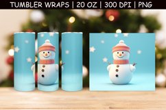 Cute Snowman Tumbler Sublimation | 3d Tumbler Wrap Product Image 1