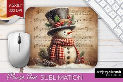 Snowman Mouse Pad Sublimation - Vintage Christmas Mousepad Product Image 1