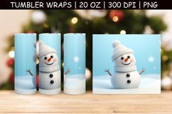 Cute Snowman Tumbler Sublimation | 3d Tumbler Wrap Product Image 1