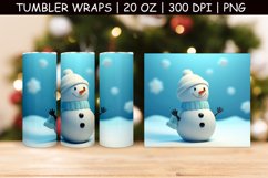 Cute Snowman Tumbler Sublimation | 3d Tumbler Wrap Product Image 1