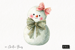 Brush Stroke Christmas Snowman Clipart | Preppy Christmas Product Image 1