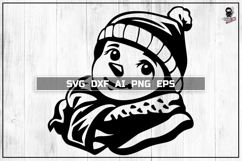 Snowman Svg, Cute Christmas, Winter Cut files DXF PNG Product Image 1