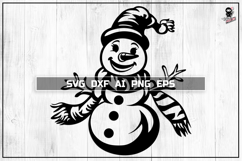 Snowman Svg, Cute Christmas, Winter Cut files DXF PNG Product Image 1
