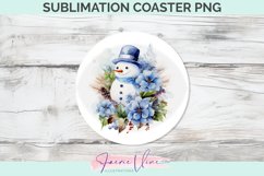 Snowman Sublimation Round Coaster Product Image 1