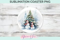 Snowman Sublimation Round Coaster Product Image 1