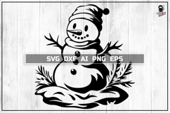 Snowman Svg, Cute Christmas, Winter Cut files DXF PNG Product Image 1
