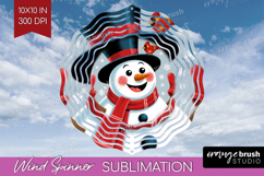 Snowman Xmas Wind Spinner Sublimation PNG Christmas Round Product Image 1