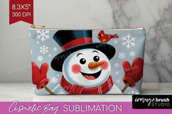 Snowman Xmas Cosmetic Bag Christmas Makeup Bag PNG Product Image 1