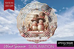 Snowman Wind Spinner Sublimation PNG - Vintage Christmas Product Image 1