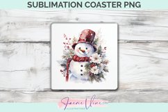 Christmas Snowman Sublimation Square Coaster Product Image 1