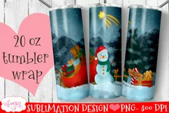 Snowman tumbler wrap for sublimation | Christmas tumbler PNG Product Image 1