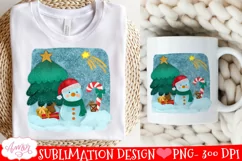 Cute Snowman PNG for sublimation | White Christmas design Product Image 3