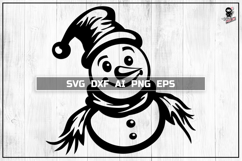 Snowman Svg, Cute Christmas, Winter Cut files DXF PNG Product Image 1