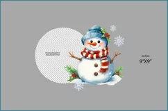 Cute snowmen png clipart| Watercolor snowmen| Christmas png Product Image 2