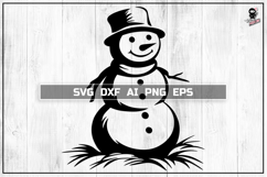 Snowman Svg, Cute Christmas, Winter Cut files DXF PNG Product Image 1