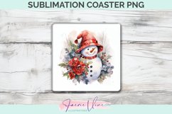 Christmas Snowman Sublimation Square Coaster Product Image 1