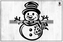 Snowman Svg, Cute Christmas, Winter Cut files DXF PNG Product Image 1